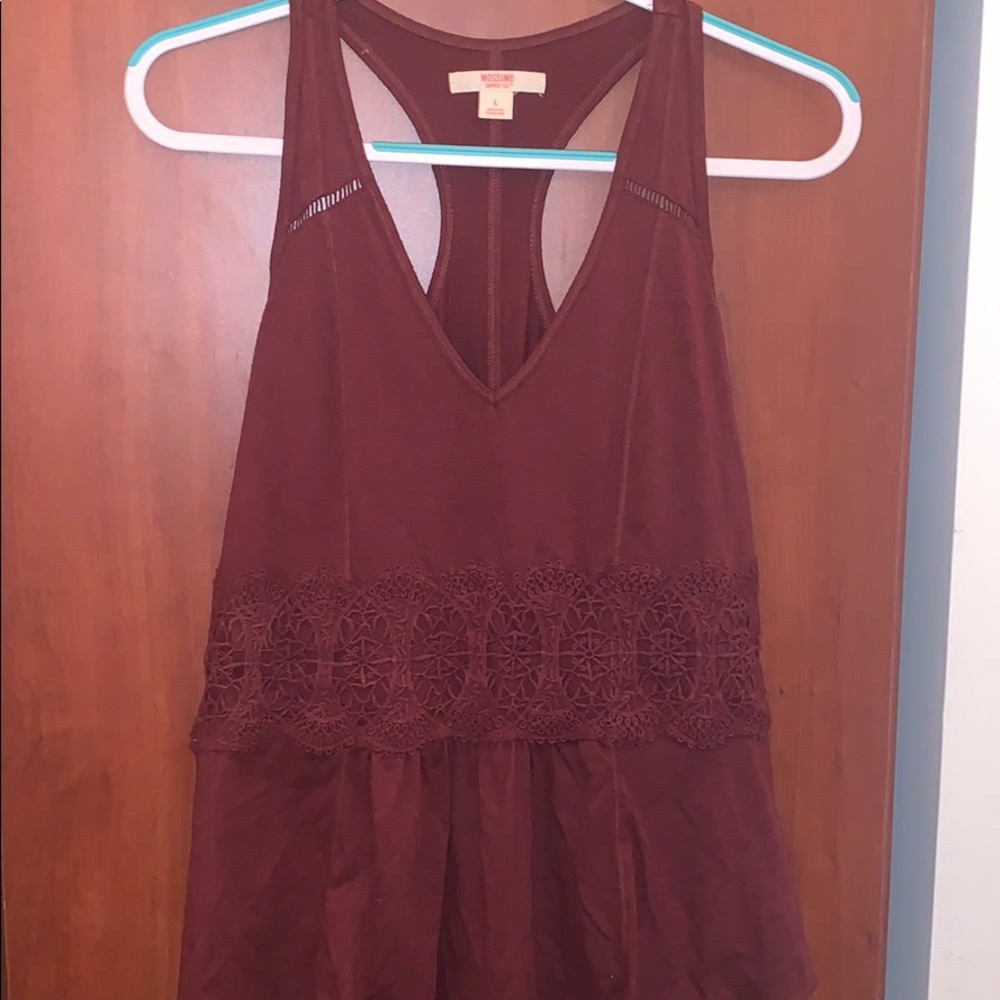 Mossimo burgundy, babydoll tank top. - Picture 1 of 3